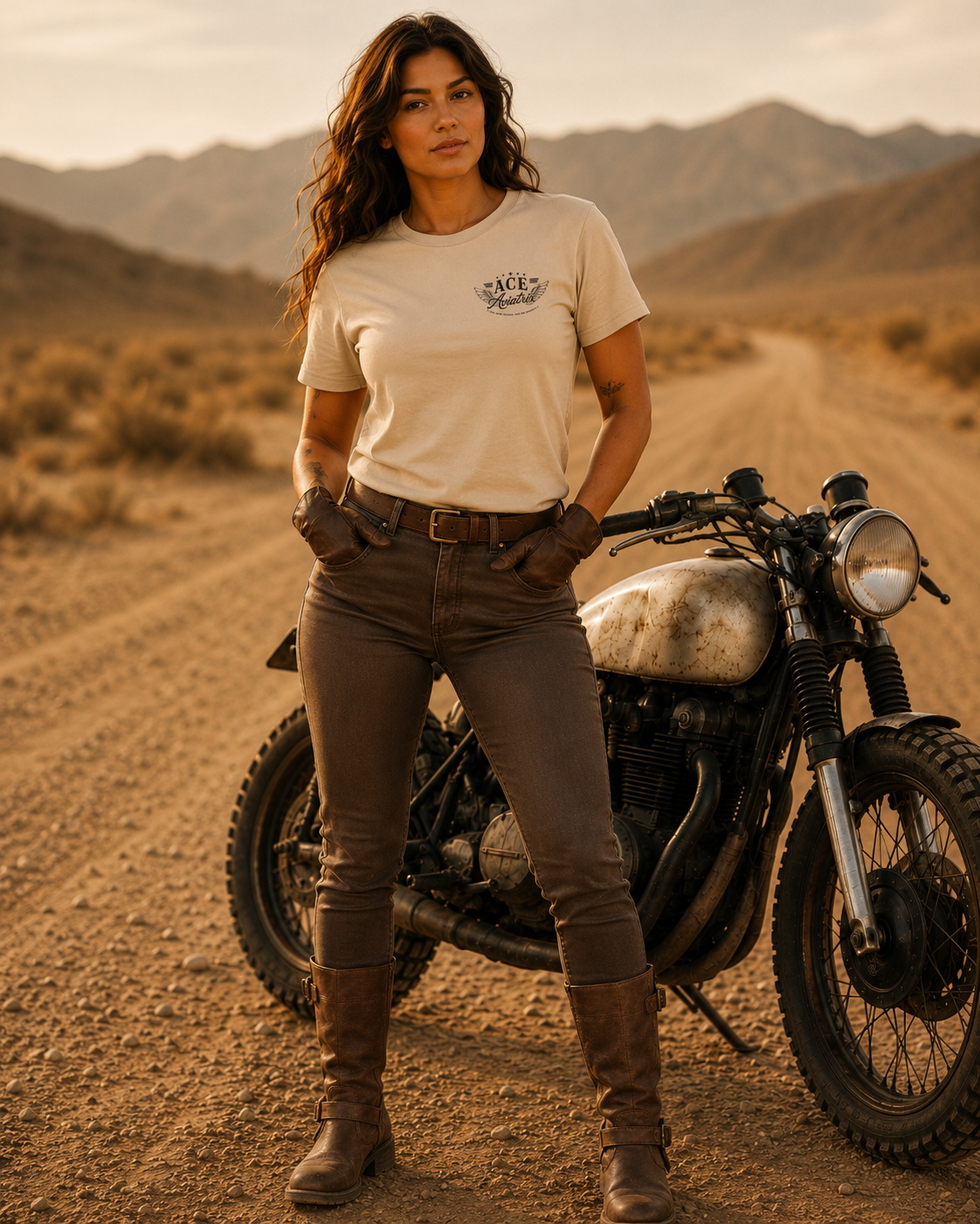 ACE Aviatrix Cafe Racer Organic Cotton Tee