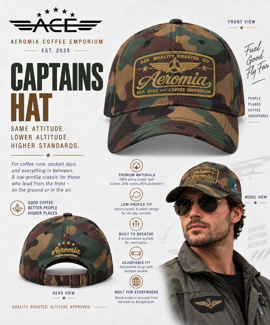 ACE Captain’s hat for caffeine operations