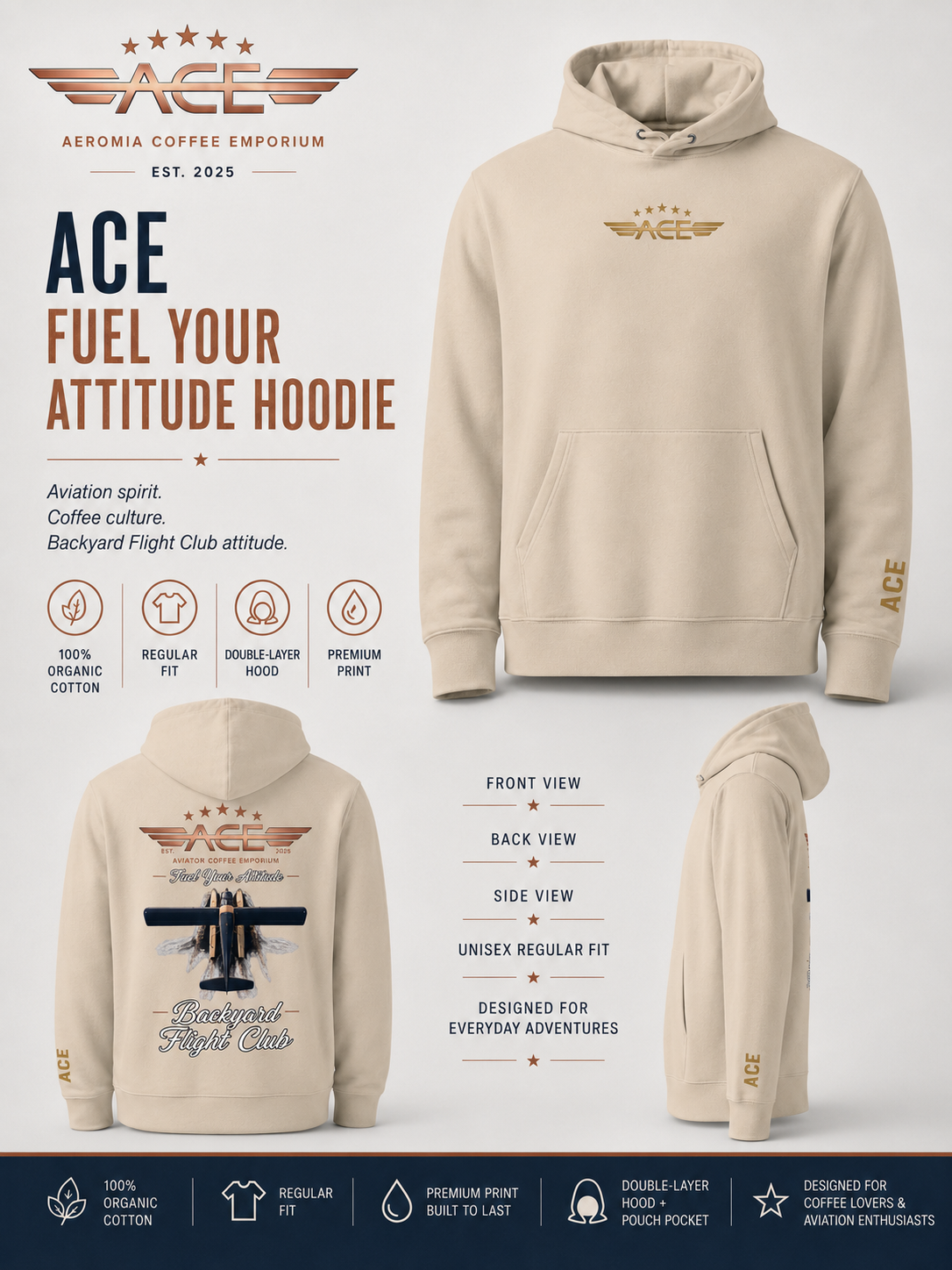 ACE “Fuel Your Attitude” Organic Hoodie