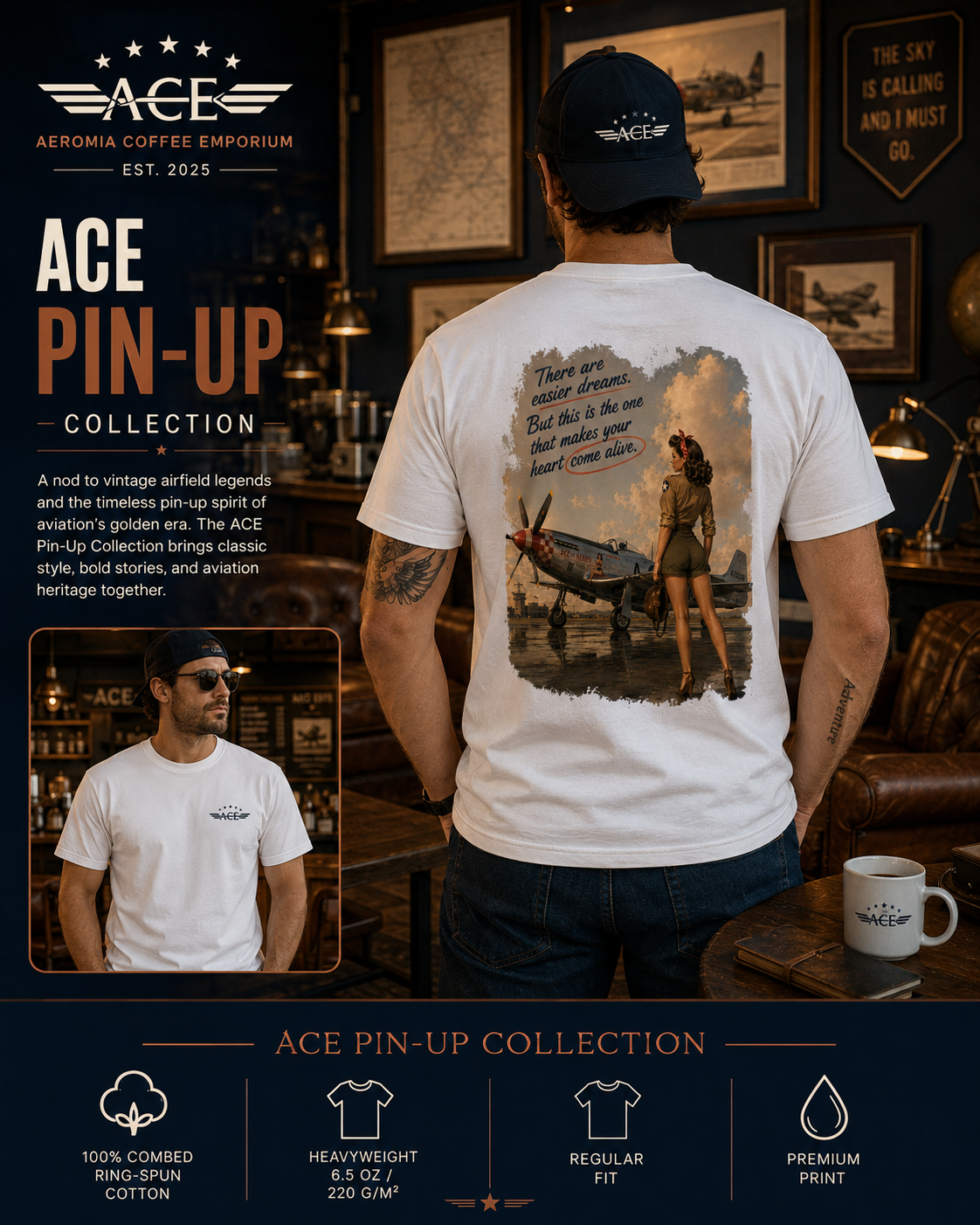 ACE Pin-Up Collection 0001 — Men’s Premium Heavyweight Tee