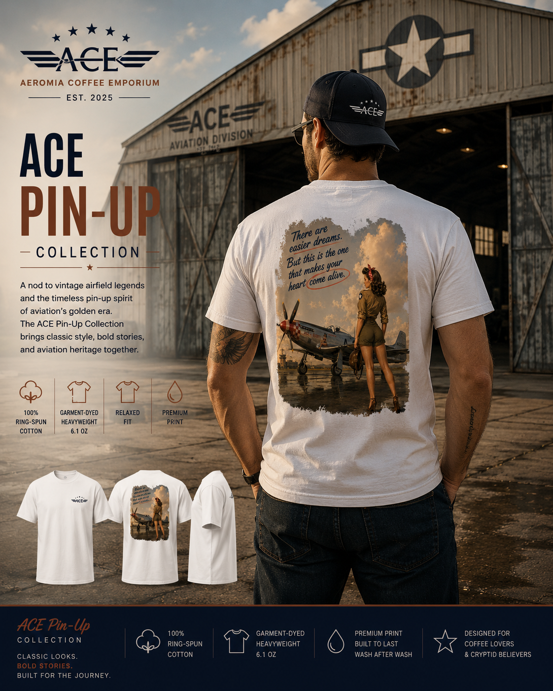 ACE Pin-Up Collection 0001 — Men’s Premium Heavyweight Tee