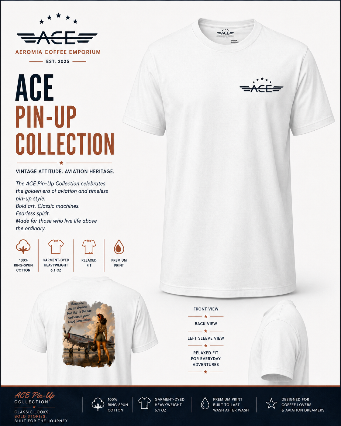 ACE Pin-Up Collection 0001 — Men’s Premium Heavyweight Tee