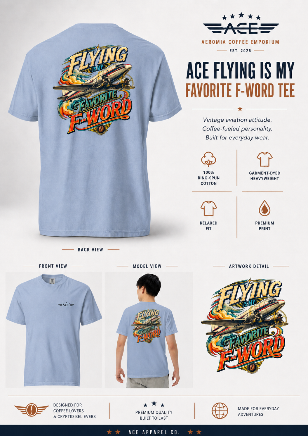 ACE “Flying Is My Favorite F-Word” Premium T-shirt