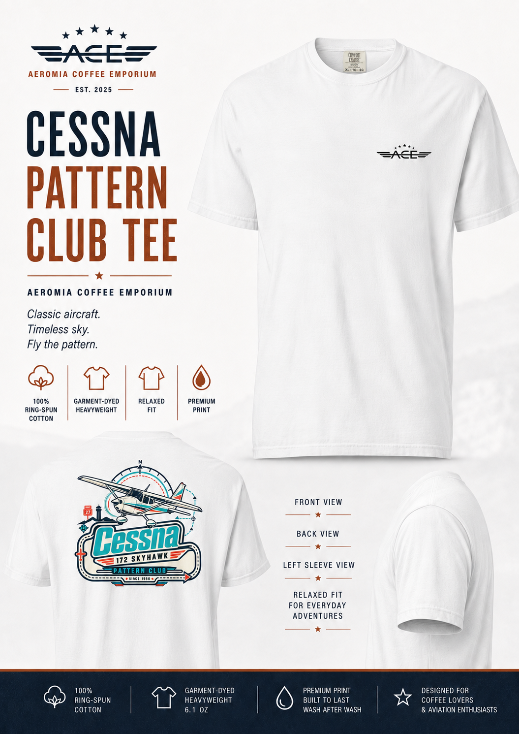 ACE Charlie 172 Pattern Club Tee