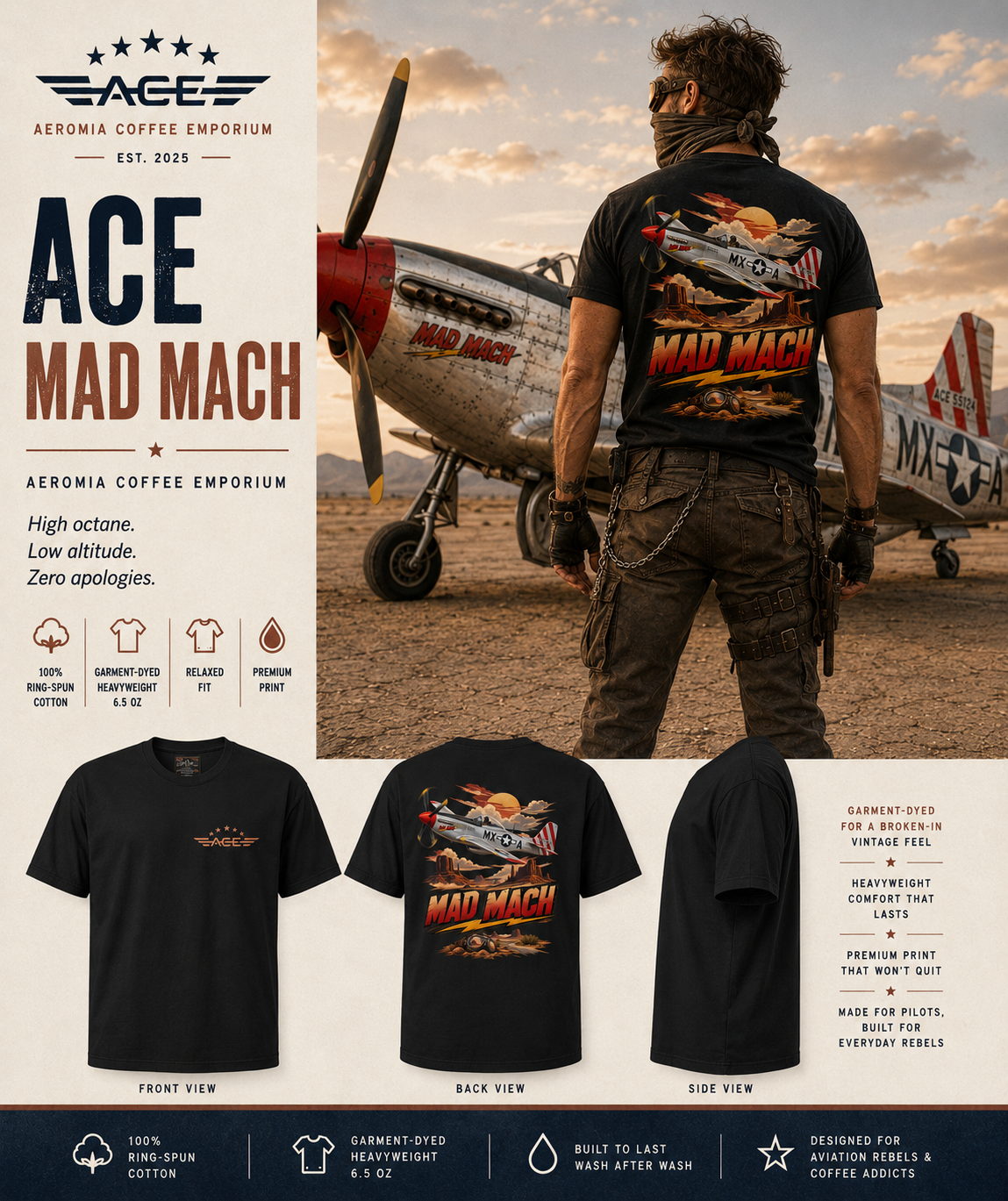 ACE MAD MACH Premium Heavyweight Tee