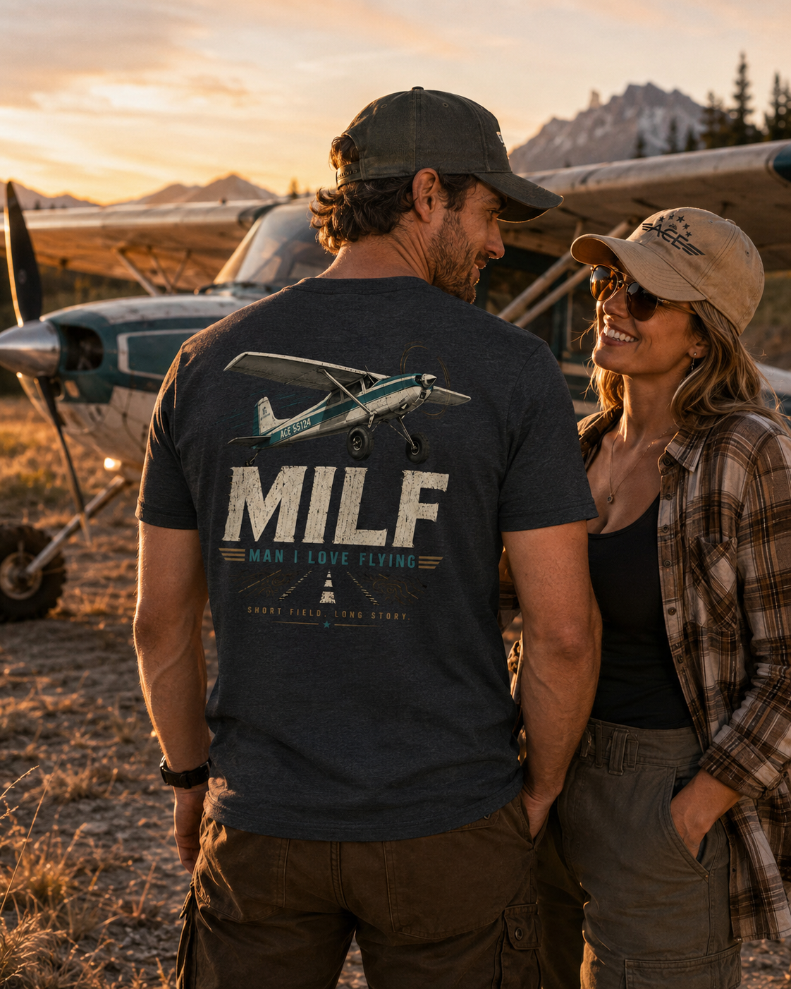 ACE MILF Man I Like Flying Men’s premium tee