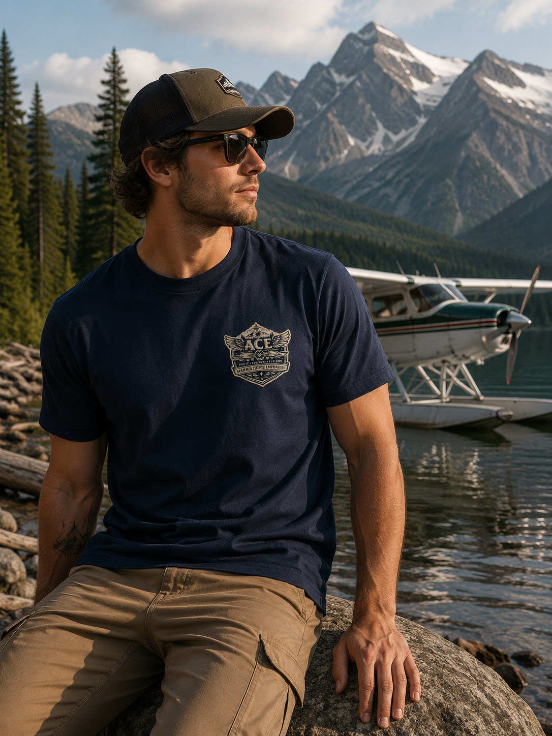 ACE - Aviate. Navigate. Explore. Organic Cotton T-Shirt