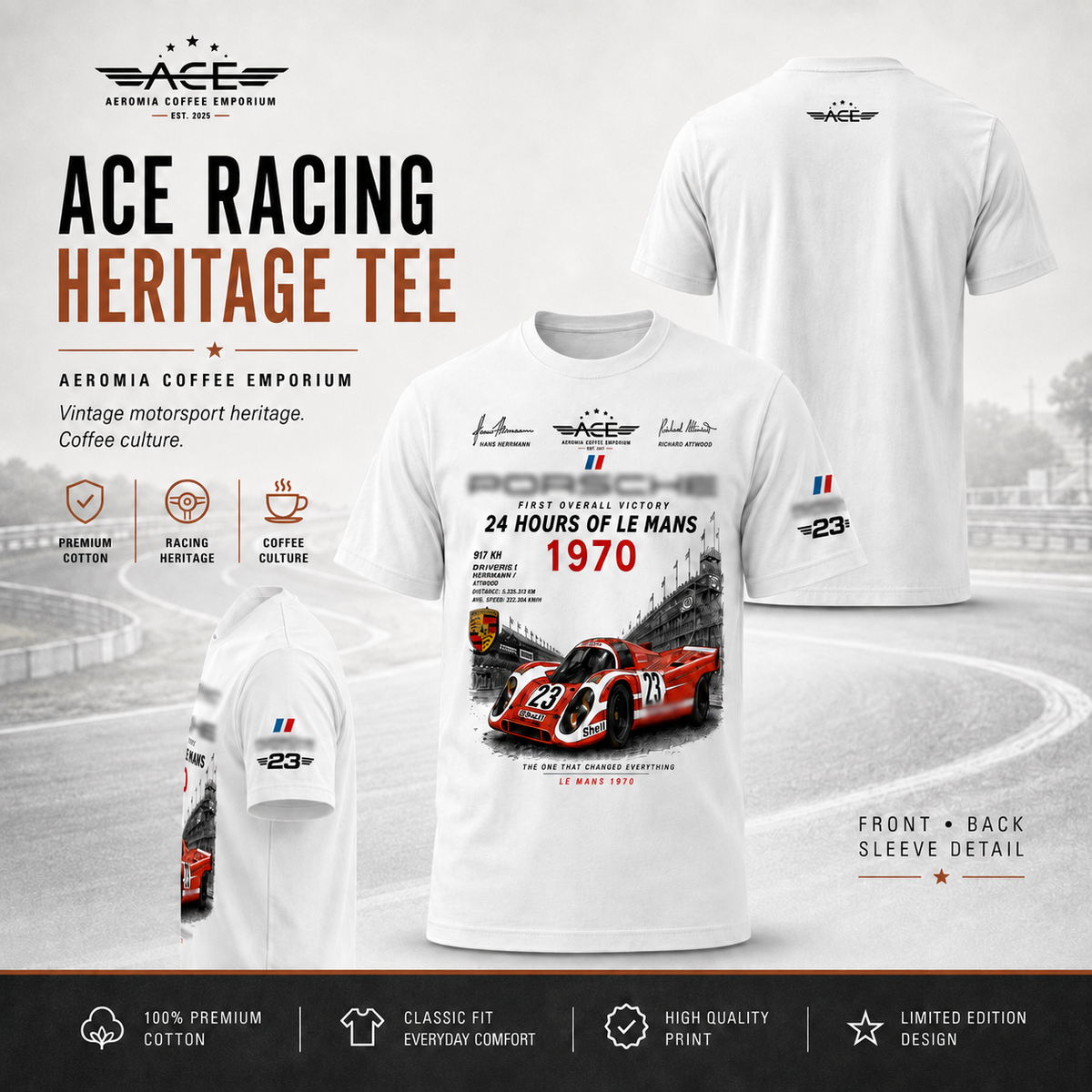ACE Racing Division Heritage Tee – Le Mans 1970 Edition