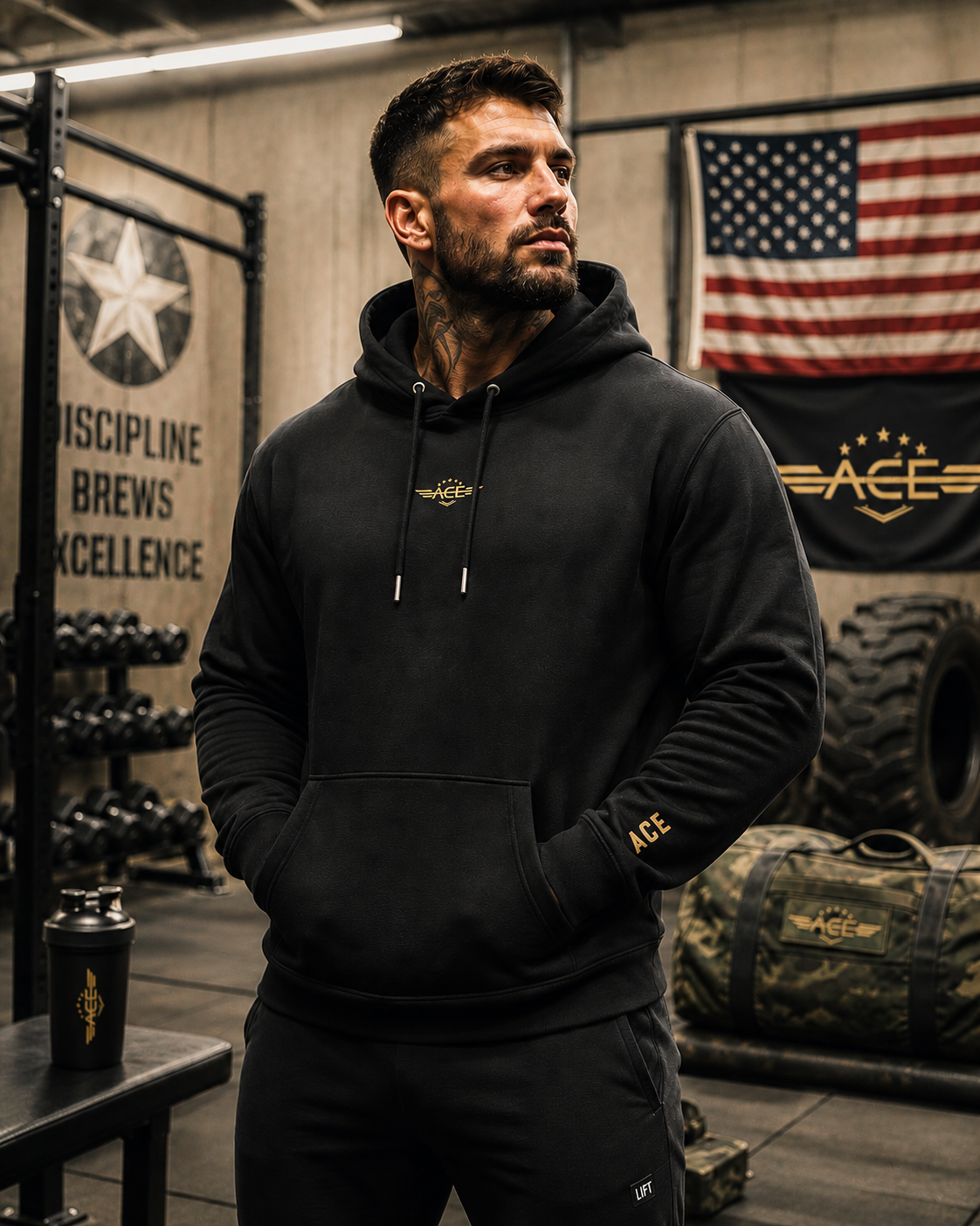 ACE “Discipline Brews Excellence” Essential Eco Hoodie
