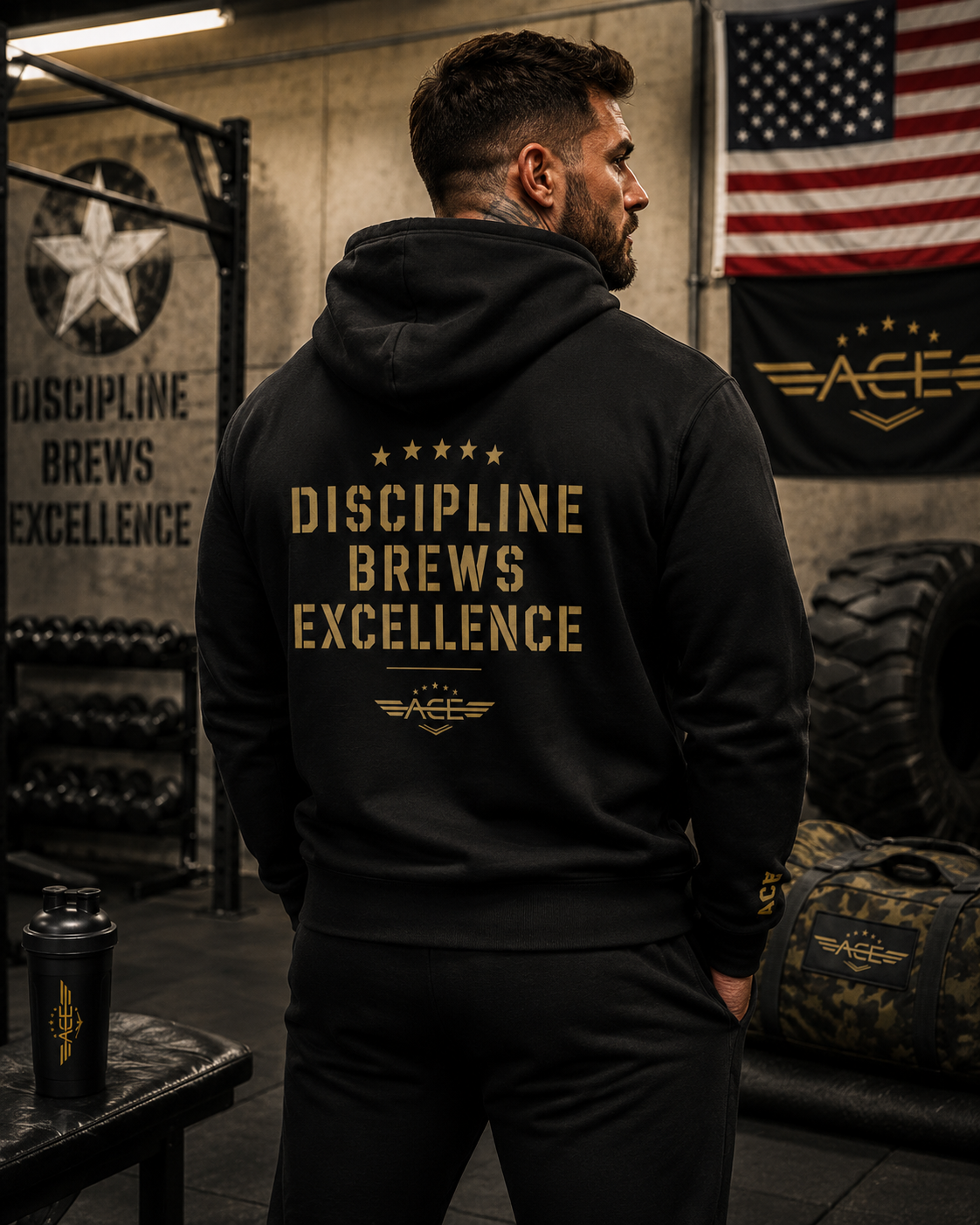 ACE “Discipline Brews Excellence” Essential Eco Hoodie